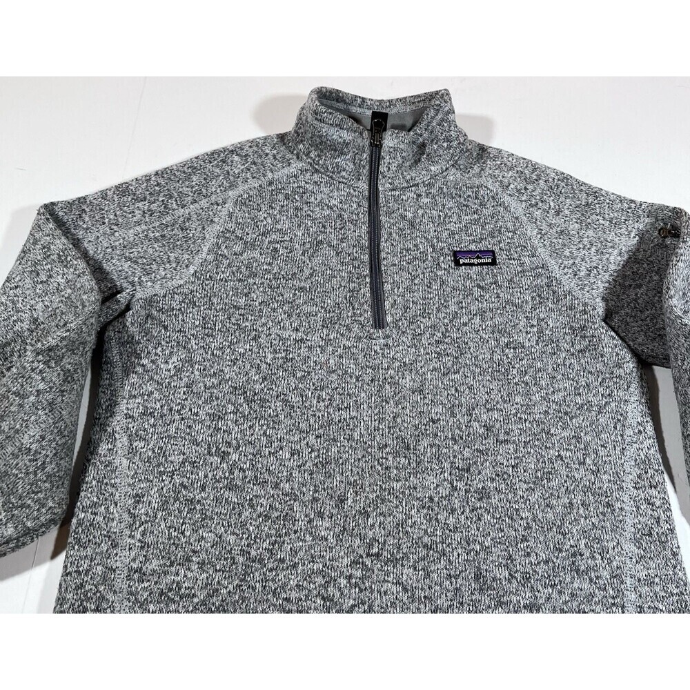 Patagonia Better Sweater Heather Grey 1/4 Zip Pullover Fleece Youth XL 14 - Picture 4 of 13